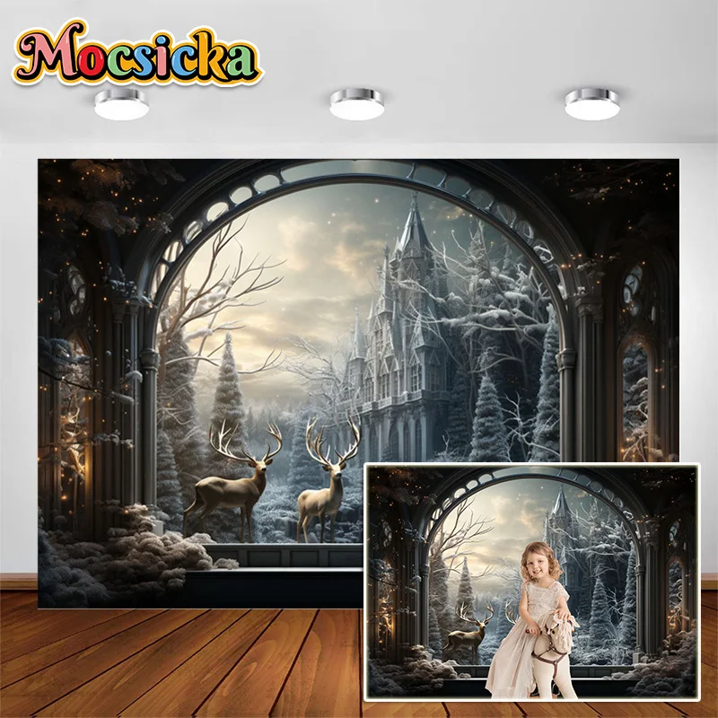 Winter Forest Castle Backdrop Little Girl Children Portrait Photo Booth Studio Props Christmas Xmas Tree Photography Backgrounds
Winter Forest Castle Backdrop Little Girl Children Portrait Photo Booth Studio Props Christmas Xmas Tree Photography Backgrounds