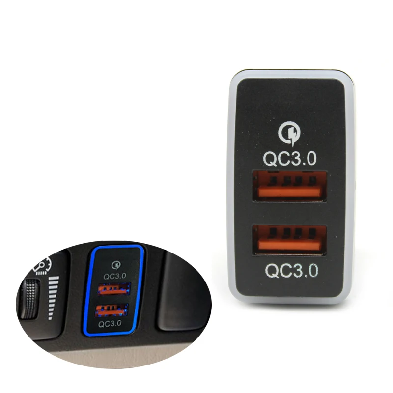 QC3.0 автомобильное зарядное устройство с двумя портами, розетка интерфейса для зарядки сотового телефона, автомобильные аксессуары для Toyota FJ Cruiser LC120
QC3.0 автомобильное зарядное устройство с двумя портами, розетка интерфейса для зарядки сотового телефона, автомобильные аксессуары для Toyota FJ Cruiser LC120