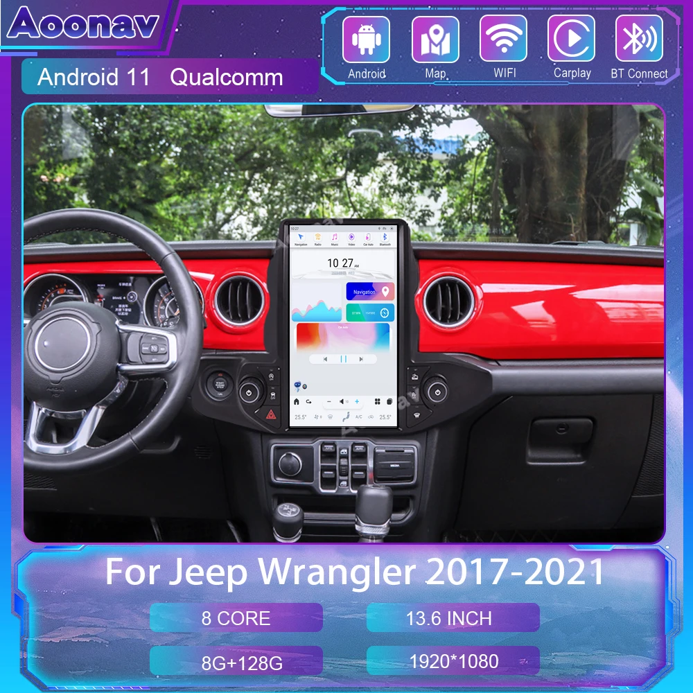 13.6 Inch Android 11 Car Stereo Radio For Jeep Wrangler 2017-2021 128G Multimedia Player GPS Navigation 4G Wireless Carplay Unit
13.6 Inch Android 11 Car Stereo Radio For Jeep Wrangler 2017-2021 128G Multimedia Player GPS Navigation 4G Wireless Carplay Unit