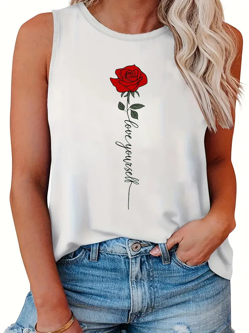 Love Only for You Romantic Rose Print Tank Tops Women Comfy Casual Basic Sleeveless T shirt
Love Only for You Romantic Rose Print Tank Tops Women Comfy Casual Basic Sleeveless T shirt