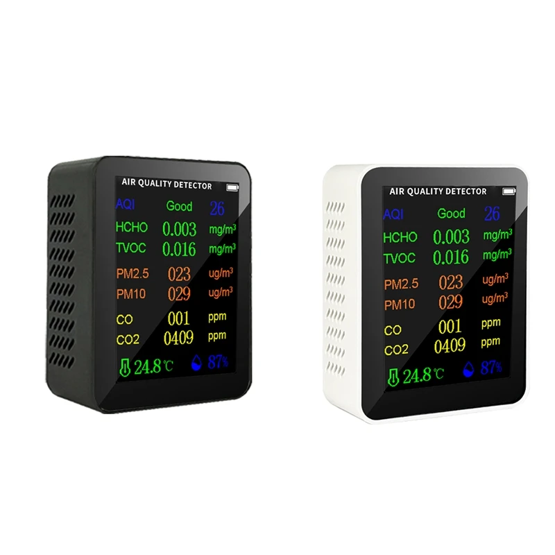 9 в 1 портативный измеритель качества воздуха PM2.5 PM10 CO CO2 TVOC HCHO AQI тестер температуры и влажности цветной экран простой в использовании
9 в 1 портативный измеритель качества воздуха PM2.5 PM10 CO CO2 TVOC HCHO AQI тестер температуры и влажности цветной экран простой в использовании
