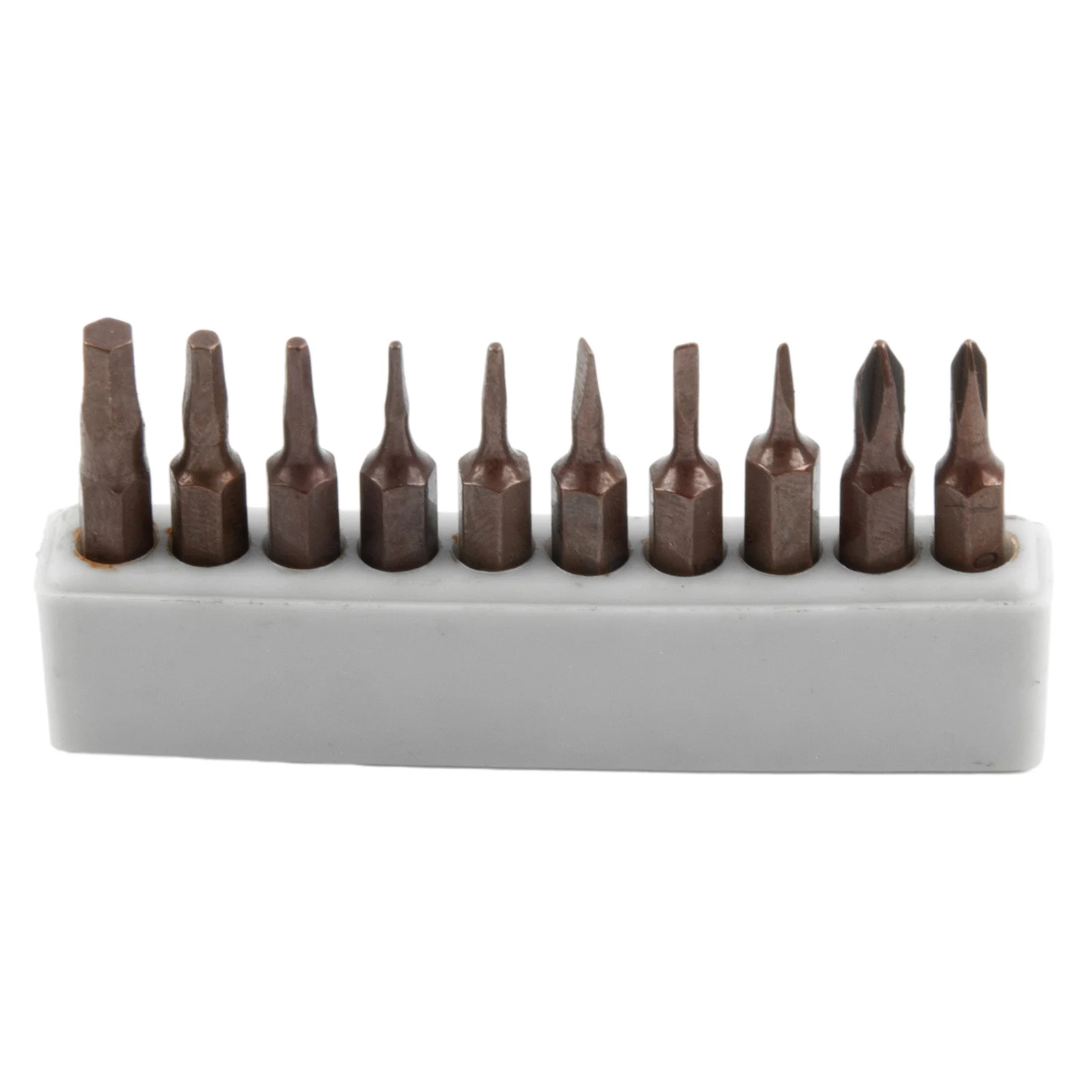 Get the Job Done Right, 10pcs Screwdriver Bit Set, Grey and Bronze Color, Perfect for Repairing Small Appliances and Parts
Get the Job Done Right, 10pcs Screwdriver Bit Set, Grey and Bronze Color, Perfect for Repairing Small Appliances and Parts
