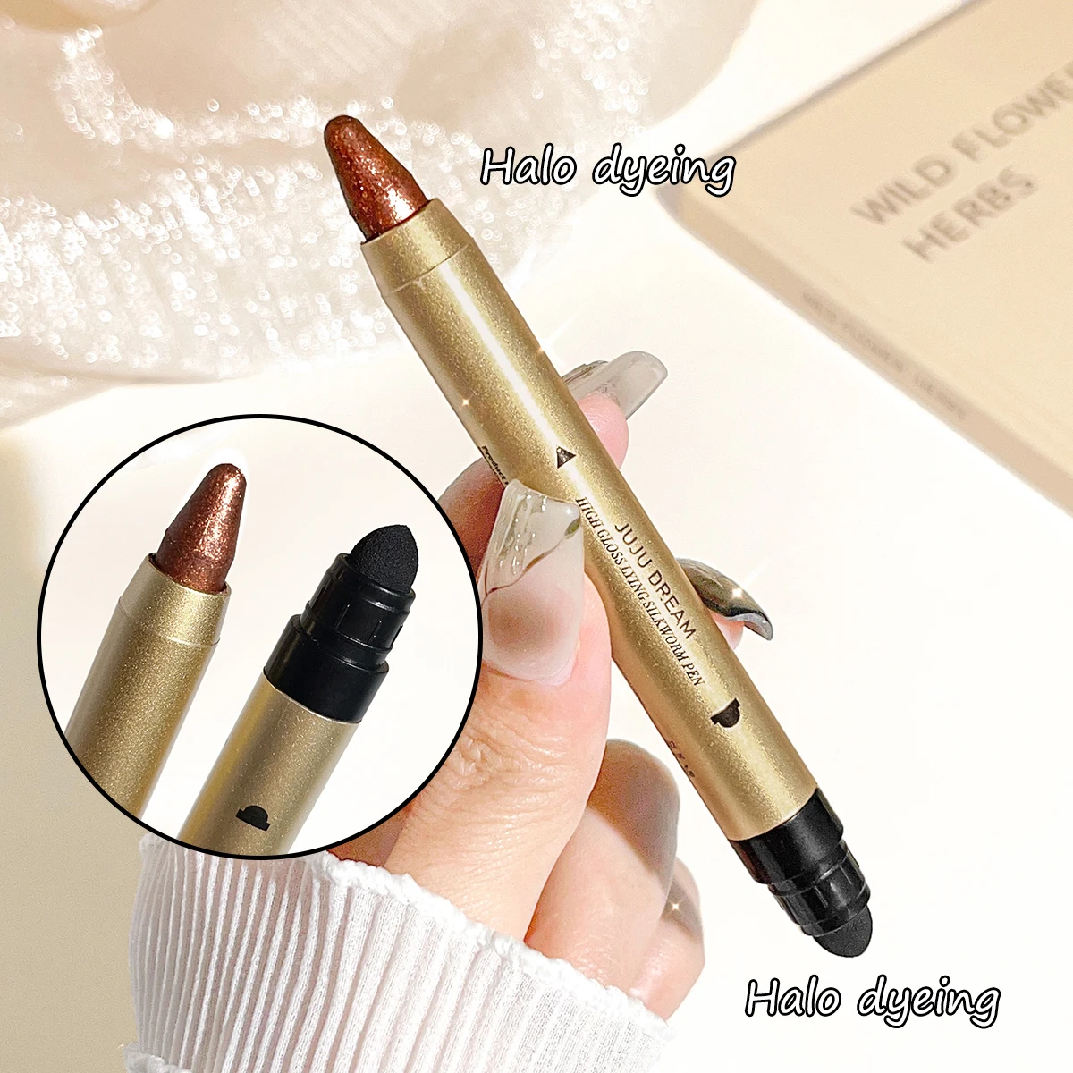 Glowing highlighter eye shadow pencil with pearlescent shimmer and fine glitter for brightening and a dimensional effect 13 S5e8a399426e94b3cae7ecac37655f604q