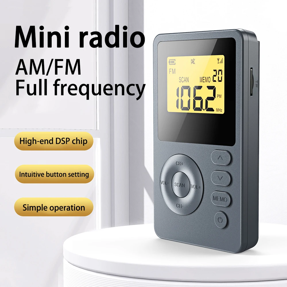 

Universal Portable Radio Mini Pocket Radio Receiver Portable Radios AM FM Rechargeble Sleep Time Earphone For Walkman Go Hiking
