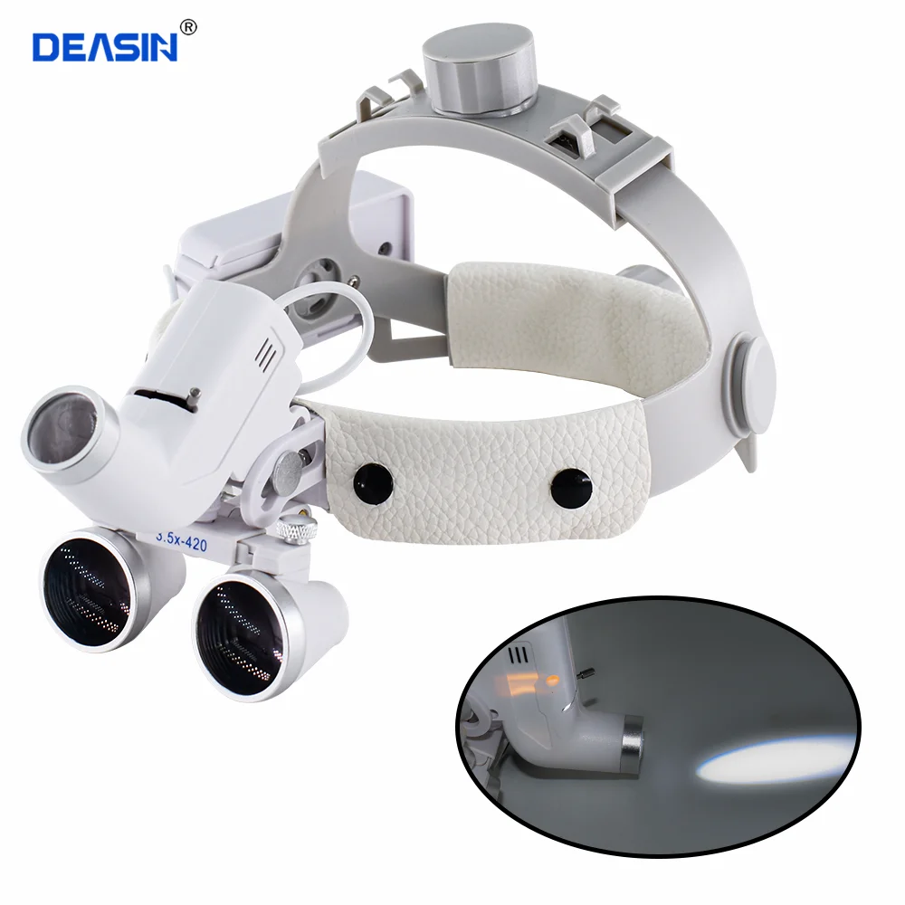 

ENT Dental Headlight 5W LED Lamp with 2.5X/3.5X Dental Surgical Loupes Surgery Light Lamp For Dentist Medical Light Dentistry