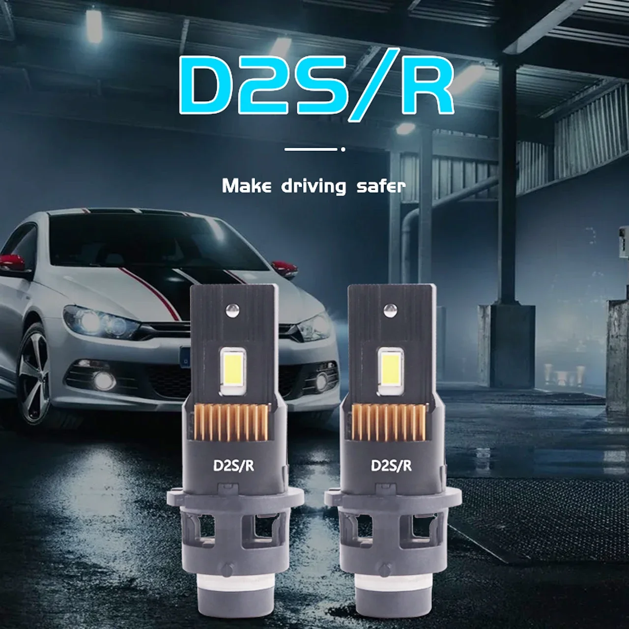 

D4S D4R D2S D2R LED Headlight Bulbs 6000K White Conversion Kit Plug and Play Xenon HID Light Replacement Canbus Error Free