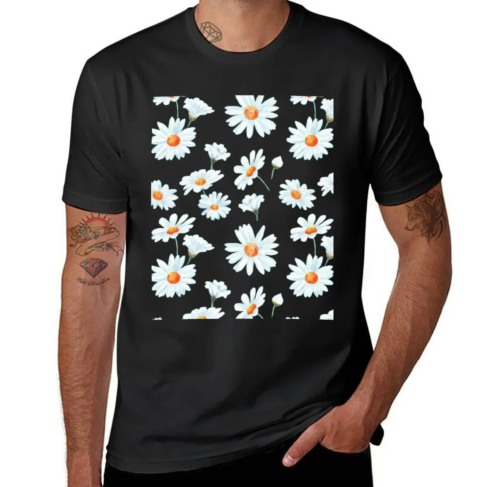 New Floral pattern, Watercolor chamomile seamless T-Shirt blank t shirts T-shirt short vintage clothes men t shirt
New Floral pattern, Watercolor chamomile seamless T-Shirt blank t shirts T-shirt short vintage clothes men t shirt