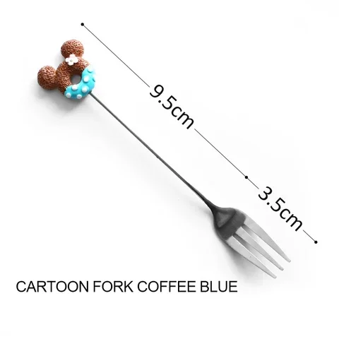 

Adorable Cartoon Dessert Spoon Fork Cake Coffee Tea Ice Cream Stirring Spoon Candy Teaspoon Children Stainless Steel Dinnerware
