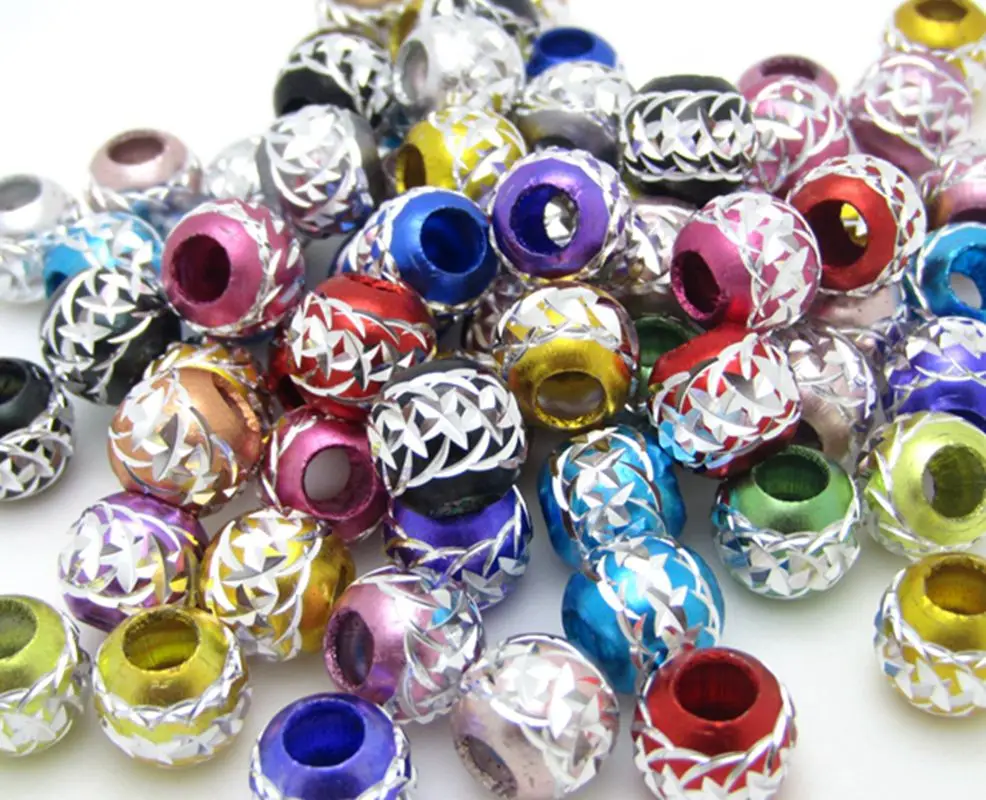 100pcs/lot Mix Colour 10mm Round Carved Lantern Aluminium Beads fit European Bracelets Jewelry Making Findings
100pcs/lot Mix Colour 10mm Round Carved Lantern Aluminium Beads fit European Bracelets Jewelry Making Findings
