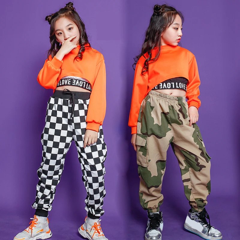 Orange Girls Boys Hip Hop Hoodies Dance Clothes Jazz Dancing Costumes T Shirt Ballroom Crop Tops Plaid Jogger Pants outfits
Orange Girls Boys Hip Hop Hoodies Dance Clothes Jazz Dancing Costumes T Shirt Ballroom Crop Tops Plaid Jogger Pants outfits