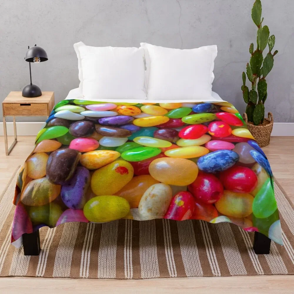 

Декоративное одеяло желейные бобы для дивана, термальная фланелевая ткань, клетчатые одеяла для кровати