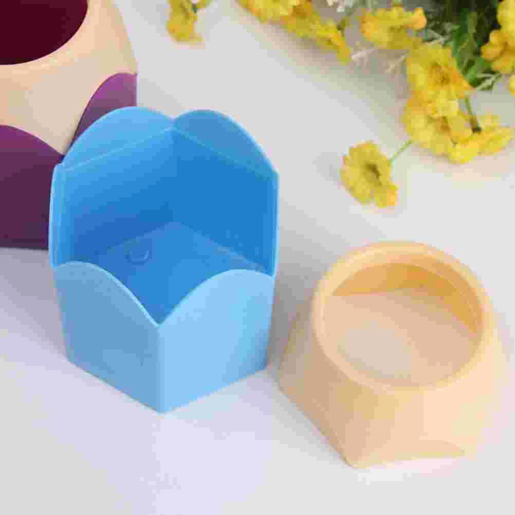 

Holder Pen Organizer Shaped Brush Stand Cute Desk Makeup Cup Storage Colored Office Stationery Marker Crayon Vase Funny Supplies