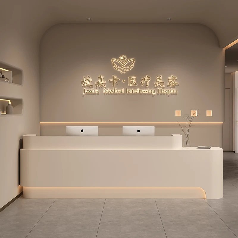 White Reception Desks Office Cashier Preacher Beauty Lectern Store Shop Counter Cash Luxury Display Balcao Pra Loja Furniture
White Reception Desks Office Cashier Preacher Beauty Lectern Store Shop Counter Cash Luxury Display Balcao Pra Loja Furniture