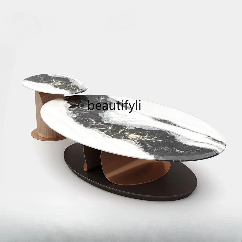 

Italian Minimalist Luxury Stone Endtable Combination Living Room Designer Dali Stone Endtable Corner Table