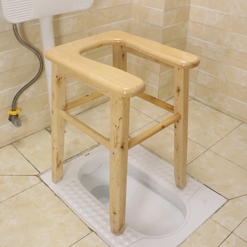 

Solid Wood Sitting Stools Elderly U-shaped Stool Chairs Pregnant Disabled Portable Toilets Toilet Squat Stool Stools