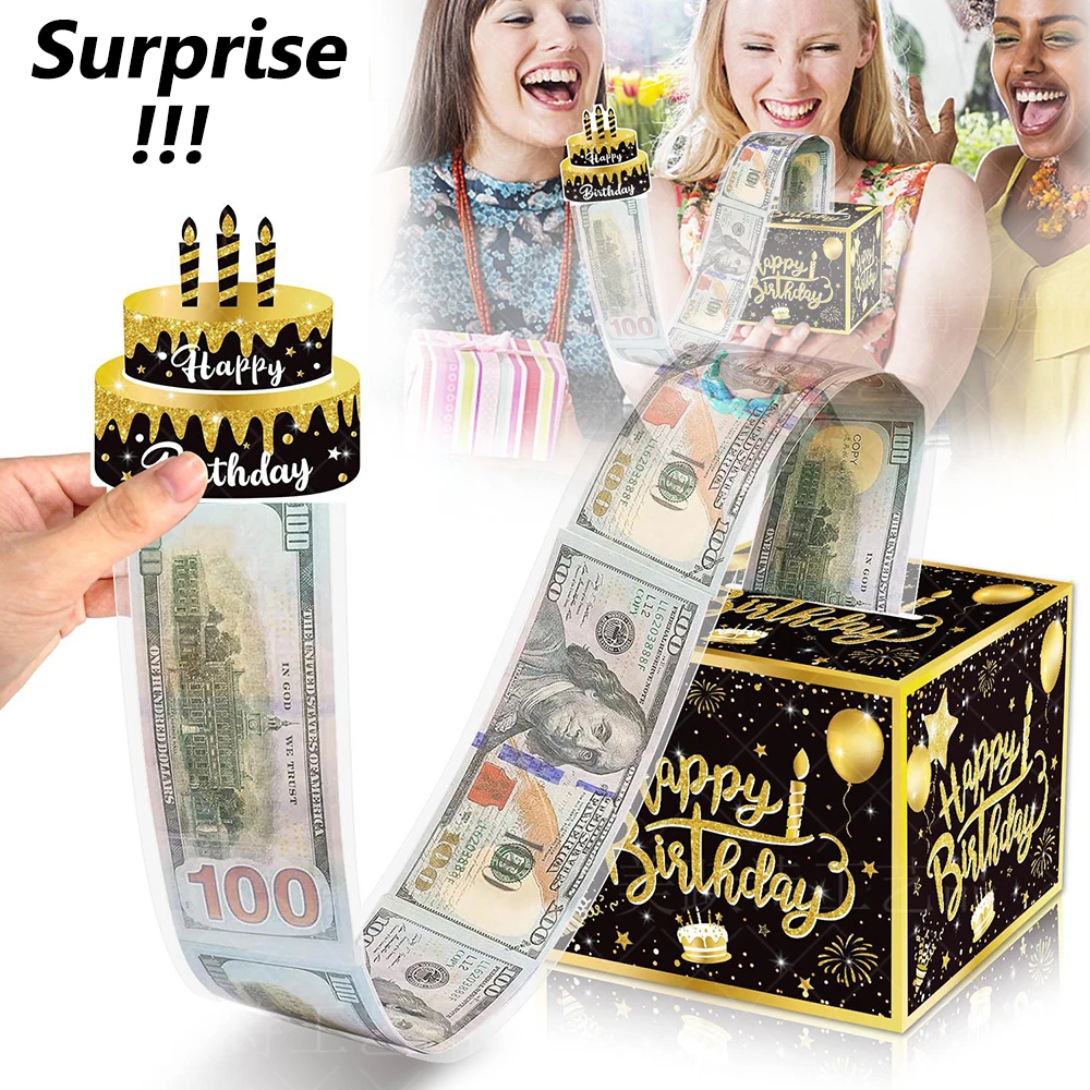 Money Pulling Cash Gift Box, Funny Birthday Surprise Box, Explosion Gift, DIY Boxes, Money Pull Out Card
Money Pulling Cash Gift Box, Funny Birthday Surprise Box, Explosion Gift, DIY Boxes, Money Pull Out Card