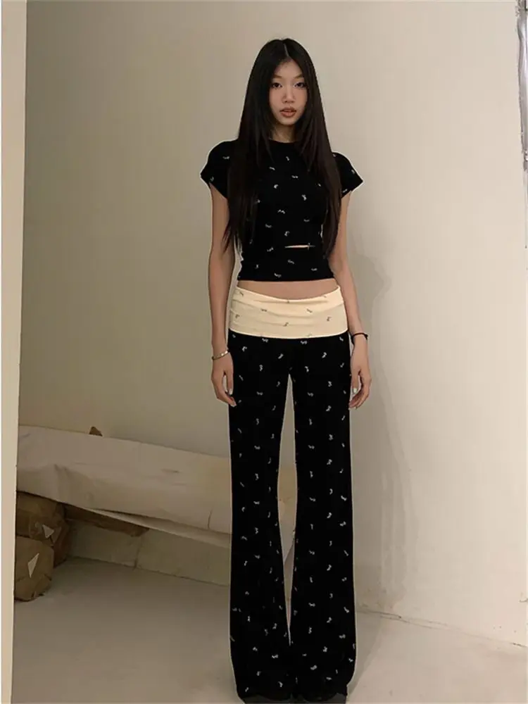 Heavy Industry Korean Style Set Women's Contrast Butterfly Print Top Tea Style Wear A Complete Set Of Straight Tube Pants New
Heavy Industry Korean Style Set Women's Contrast Butterfly Print Top Tea Style Wear A Complete Set Of Straight Tube Pants New