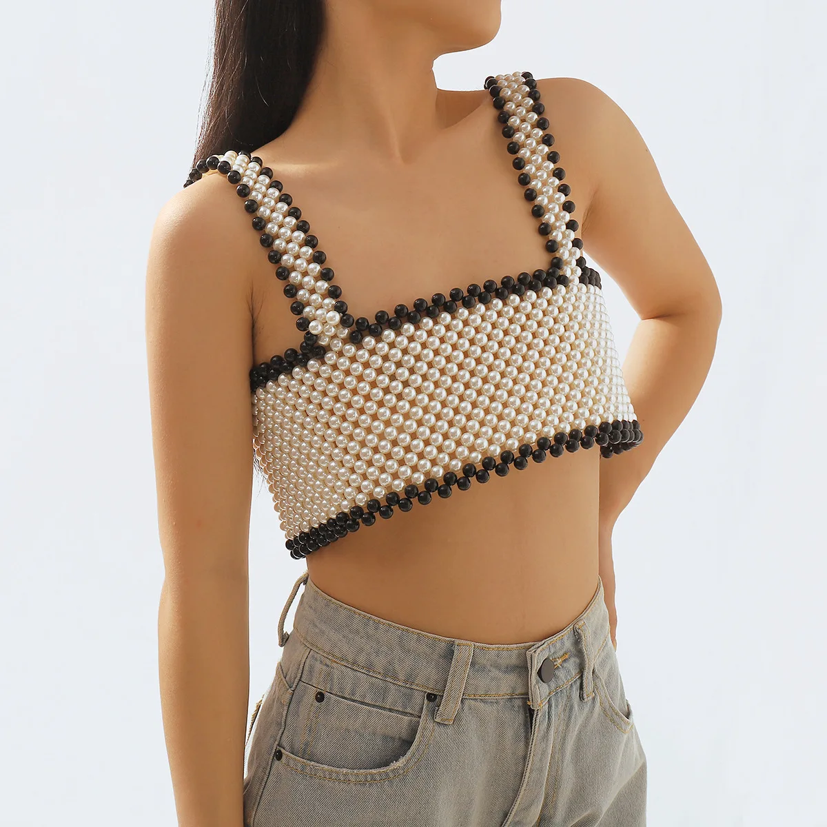 Fashion Sexy Women's Tank Tops New Sleeveless Backless Patchwork Hollow Out Pearl Vests Female Autumn 2023
Fashion Sexy Women's Tank Tops New Sleeveless Backless Patchwork Hollow Out Pearl Vests Female Autumn 2023