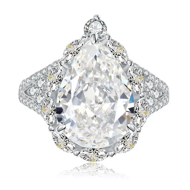 2023 New Imported High Carbon Diamond Simulation White G Color 10 * 14mm Pear Shaped Large Water Drop Ring
2023 New Imported High Carbon Diamond Simulation White G Color 10 * 14mm Pear Shaped Large Water Drop Ring