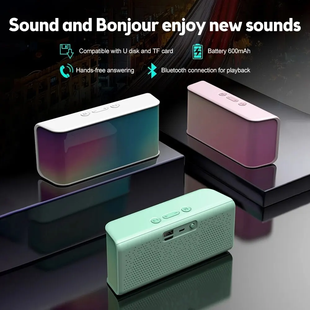 

Беспроводной Bluetooth-динамик, портативный сабвуфер, объемный 3D динамик, звуковая коробка, TF-карта, Bluetooth-динамик с отличными басами