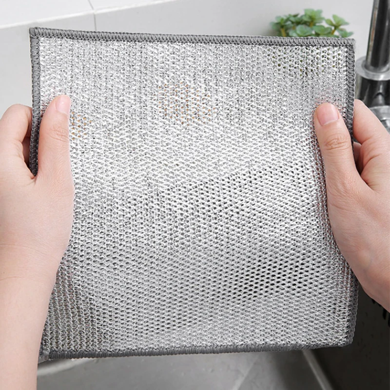 3/5 Pcs Steel Wire Dishcloths Kitchen Pot Dishes Cleaning Rag Double -layer Napery Rags
3/5 Pcs Steel Wire Dishcloths Kitchen Pot Dishes Cleaning Rag Double -layer Napery Rags