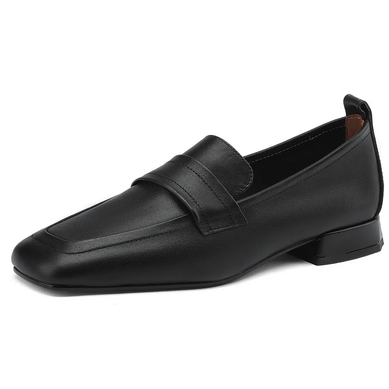 2023 New Leather Loafers Casual Women Spring Low Thick Dress Shoes Fashion Ladies Beige Apricot Black Square Toe Sewing Shoes
2023 New Leather Loafers Casual Women Spring Low Thick Dress Shoes Fashion Ladies Beige Apricot Black Square Toe Sewing Shoes