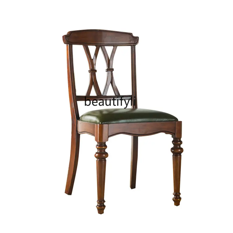 American Country Solid Wood Dining Chair Stool Simple Study Chair European Retro Leisure Study Chair
American Country Solid Wood Dining Chair Stool Simple Study Chair European Retro Leisure Study Chair