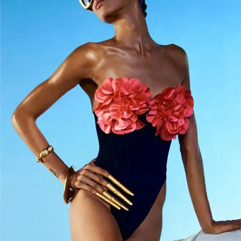 2023 Summer New Women's Sexy Black Strapless Sleeveless 3D Flower Bandage Bodycon Celebrity Swimming Pool Party Bodysuit
2023 Summer New Women's Sexy Black Strapless Sleeveless 3D Flower Bandage Bodycon Celebrity Swimming Pool Party Bodysuit