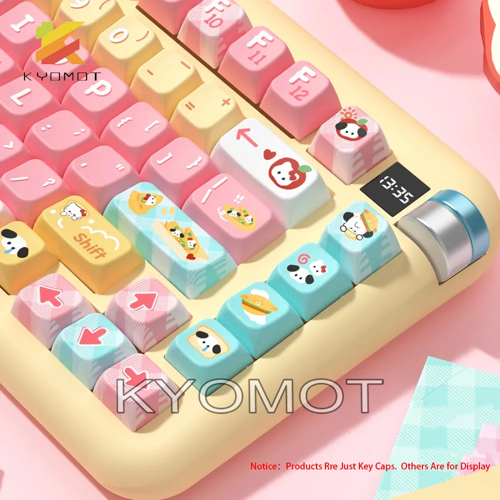 

KYOMOT 158 Keys Cute bread dog Theme Keycaps PBT Dye-SUB DIY Cherry Profile Key Cap for MX Switch Mechanical Keyboard ISO Keycap