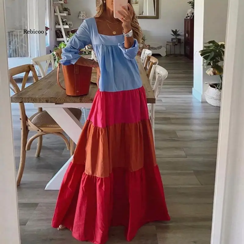 Retro Women Long Sleeve Patchwork Pleated Dress 2022 Spring Sexy Slash Neck Party Dress Autumn Loose Casual Dresses Vestidos
Retro Women Long Sleeve Patchwork Pleated Dress 2022 Spring Sexy Slash Neck Party Dress Autumn Loose Casual Dresses Vestidos