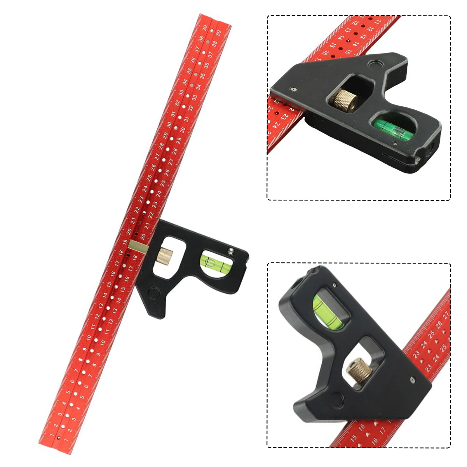 

400mm/300mm 90 Degree Stainless Steel Multifunctional Combination Square Long Movable Square Measuring Gauging Hand Tools