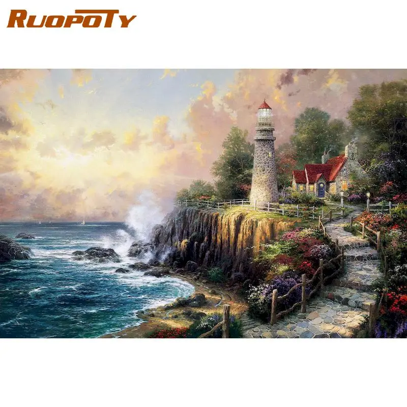 RUOPOTY 60x75cm Painting By Numbers Landscape Handmade Canvas painting Seaside DIY Coloring By Numbers Artwork Home Decor
RUOPOTY 60x75cm Painting By Numbers Landscape Handmade Canvas painting Seaside DIY Coloring By Numbers Artwork Home Decor