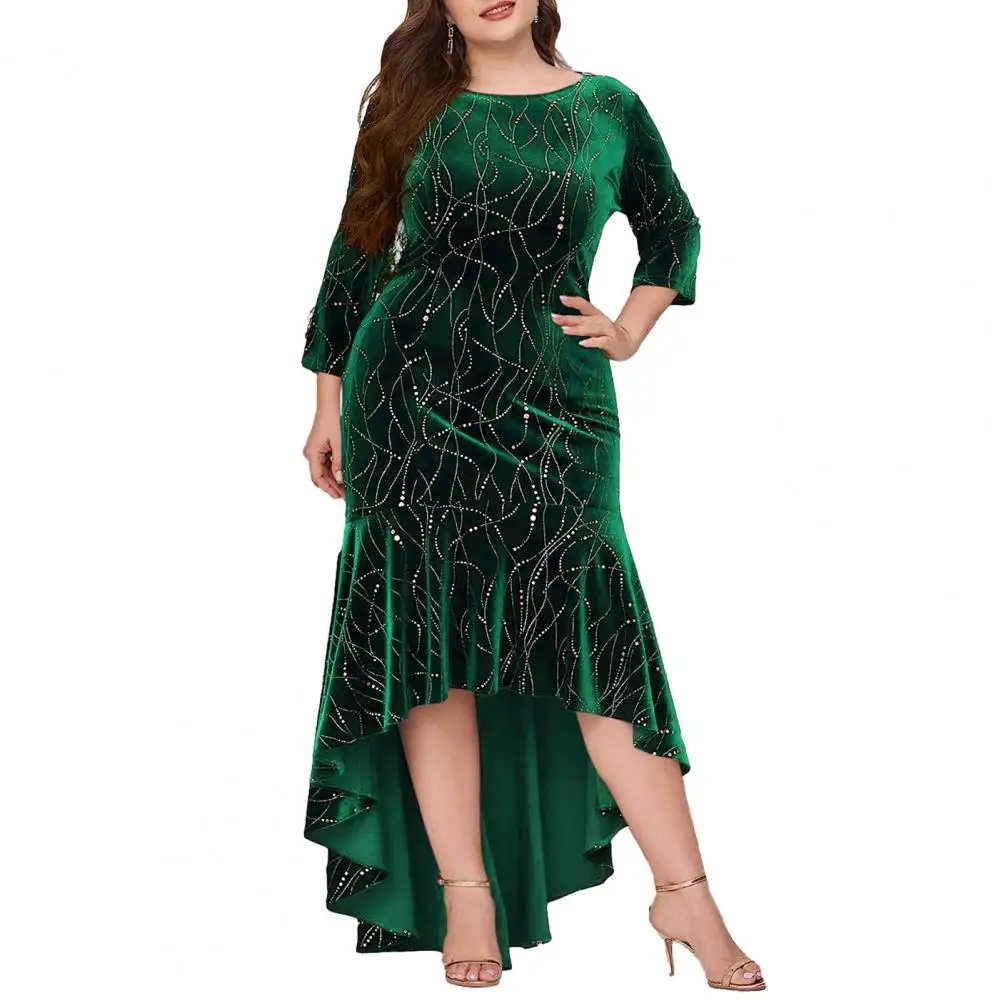 Round Neck Women Dress Elegant Maxi Dress Plus Size High Waist Irregular Hem for Prom Parties Special Occasions Loose Hem Lady
Round Neck Women Dress Elegant Maxi Dress Plus Size High Waist Irregular Hem for Prom Parties Special Occasions Loose Hem Lady