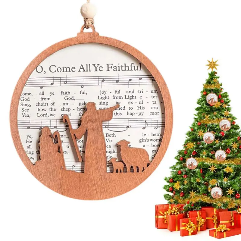 Wood Nativity Scene Ornament Music Sheet Wood Ornaments Portable Nativity Scene Christmas Tree Ornament For Mantels
Wood Nativity Scene Ornament Music Sheet Wood Ornaments Portable Nativity Scene Christmas Tree Ornament For Mantels