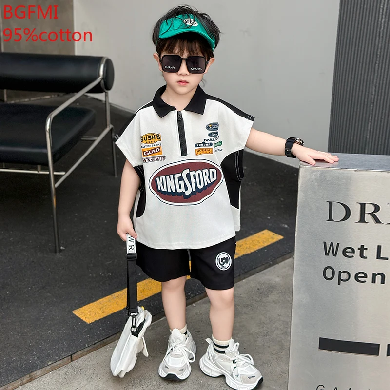 Half Zipper Summer Sport Clothing Cotton Letter Pullover Shirt and Black Shorts 2PCS Baby Boys Clothes Fashion Casual Kids Set
Half Zipper Summer Sport Clothing Cotton Letter Pullover Shirt and Black Shorts 2PCS Baby Boys Clothes Fashion Casual Kids Set