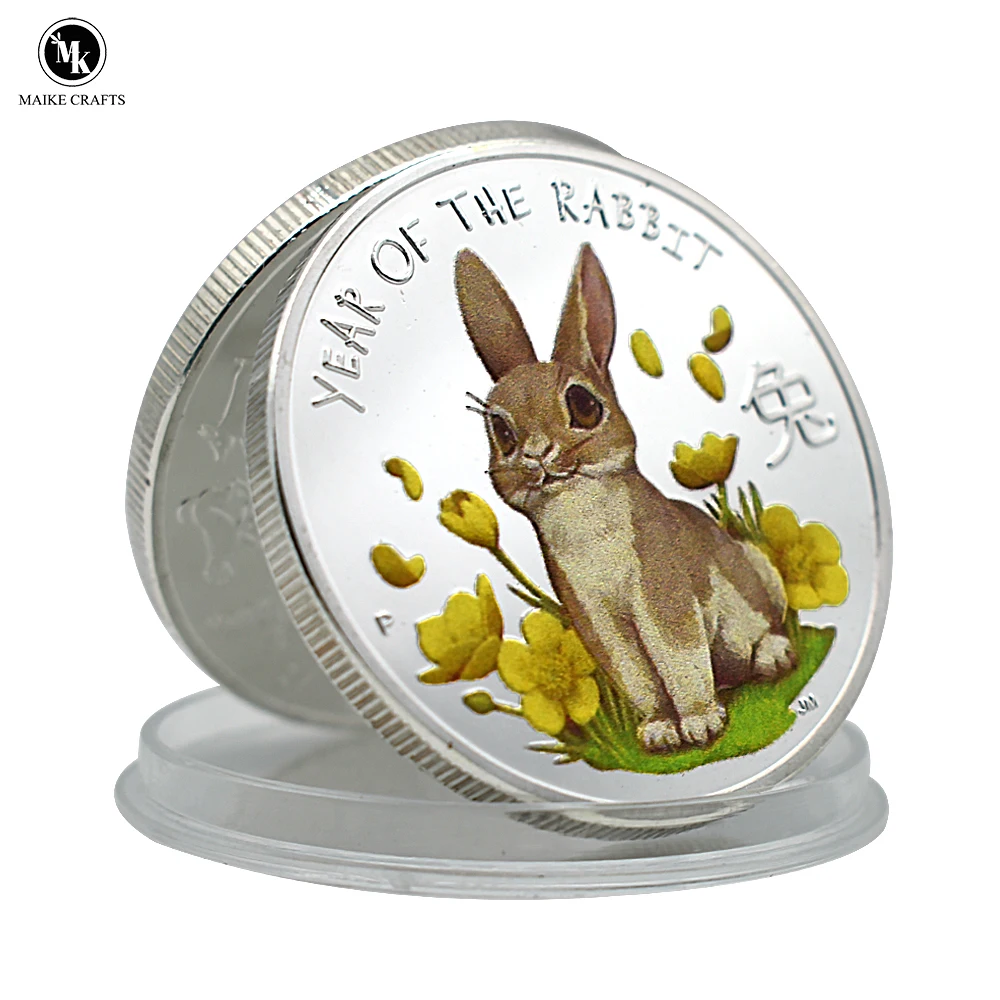 2023 Year of The Rabbit Silver Coin Elizabeth II Challenge Coin Metal Rabbit Painted Crafts Collection New Year Gift
2023 Year of The Rabbit Silver Coin Elizabeth II Challenge Coin Metal Rabbit Painted Crafts Collection New Year Gift