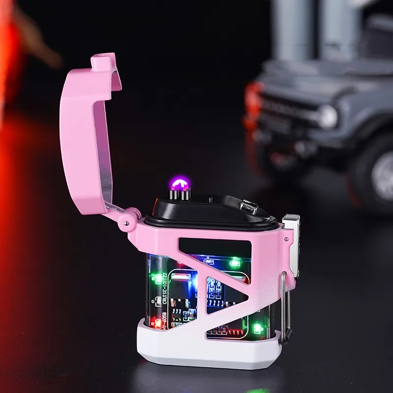 Creative Mecha Wind Dual Arc Charging Lighter TYPE-C Fast Charge Visible Led Color Light Alloy Transparent Lighter
Creative Mecha Wind Dual Arc Charging Lighter TYPE-C Fast Charge Visible Led Color Light Alloy Transparent Lighter