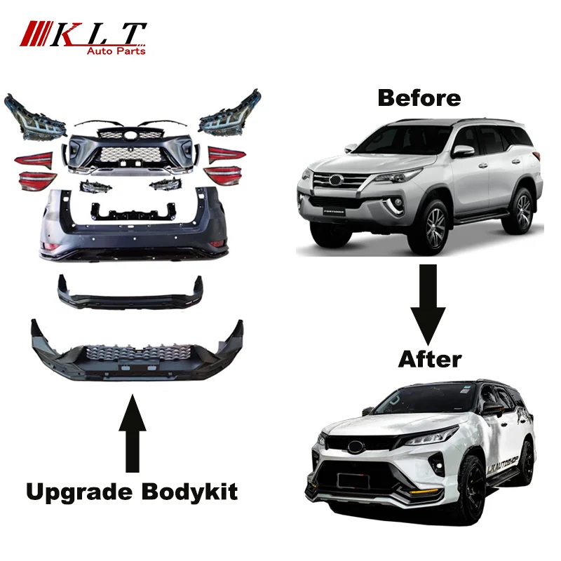 KLT высококачественный автомобильный передний бампер Fortuner Legender gr Комплект кузова для toyo-ta Fortuner 2016 обновление до Fortuner 2021
KLT высококачественный автомобильный передний бампер Fortuner Legender gr Комплект кузова для toyo-ta Fortuner 2016 обновление до Fortuner 2021