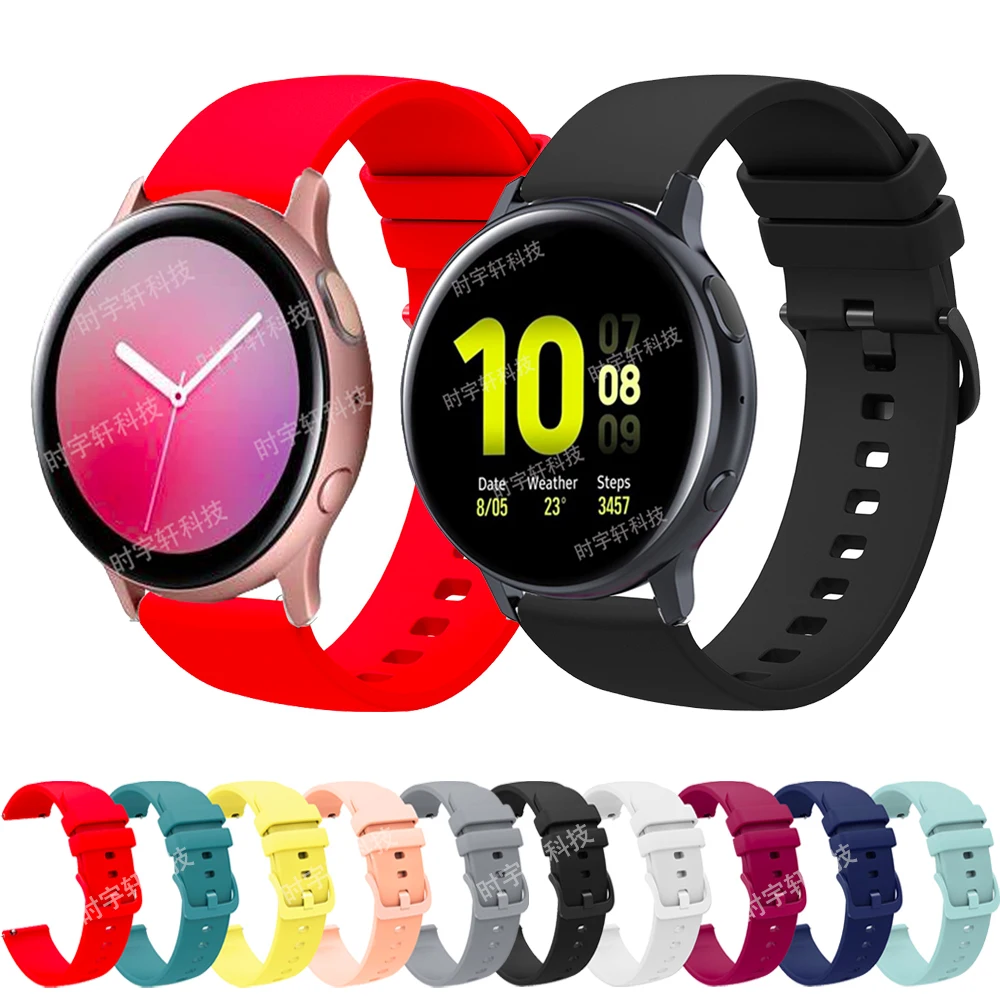 

For Samsung Galaxy Watch Active 2 40mm 44mm Strap Smart Band Silicone 20mm Bracelet For Galaxy Watch 3 41mm/ 42mm/Gear S2 Sport