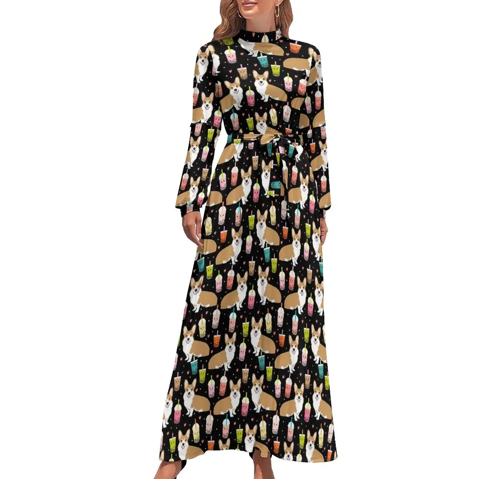 Corgi Bubble Dress Kawaii Dog Print Sexy Printed Maxi Dress High Waist Long Sleeve Street Style Boho Beach Long Dresses
Corgi Bubble Dress Kawaii Dog Print Sexy Printed Maxi Dress High Waist Long Sleeve Street Style Boho Beach Long Dresses