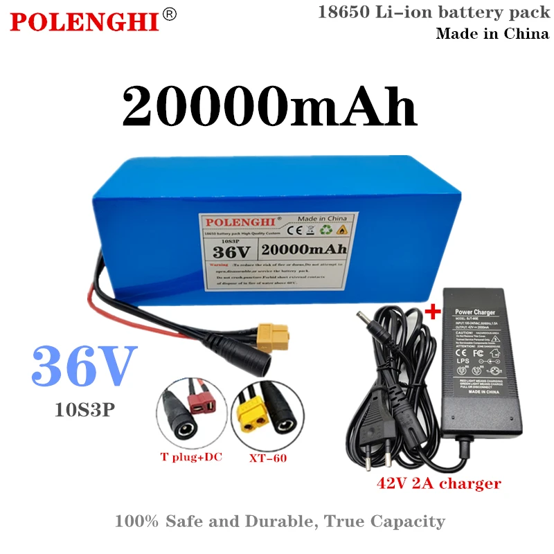 POLENGHI true capacity 36V 20000mAh 10S3P lithium-ion battery pack, suitable for electric bicycles, scooters+42V 2A chargers
POLENGHI true capacity 36V 20000mAh 10S3P lithium-ion battery pack, suitable for electric bicycles, scooters+42V 2A chargers