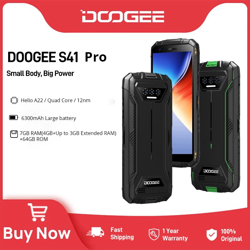 Смартфон DOOGEE S41 Pro защищенный, 5,5 дюйма, 4 + 64 ГБ, 6300 мА ч, Android 13
Смартфон DOOGEE S41 Pro защищенный, 5,5 дюйма, 4 + 64 ГБ, 6300 мА ч, Android 13