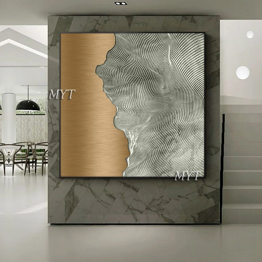 Pure Handmade Textured Abstract Gold Lines Canvas Oil Painting Thick Acrylic Wall Decoration Art Paintings Unframed Hanging Art
Pure Handmade Textured Abstract Gold Lines Canvas Oil Painting Thick Acrylic Wall Decoration Art Paintings Unframed Hanging Art
