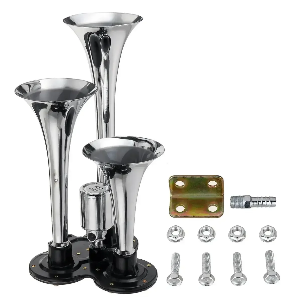 12V 24V 300DB 3 Trumpets Train Horns Kit Loud Universal Car Air Horn for Truck Cars SUV Boat Tractor RV ORV
12V 24V 300DB 3 Trumpets Train Horns Kit Loud Universal Car Air Horn for Truck Cars SUV Boat Tractor RV ORV