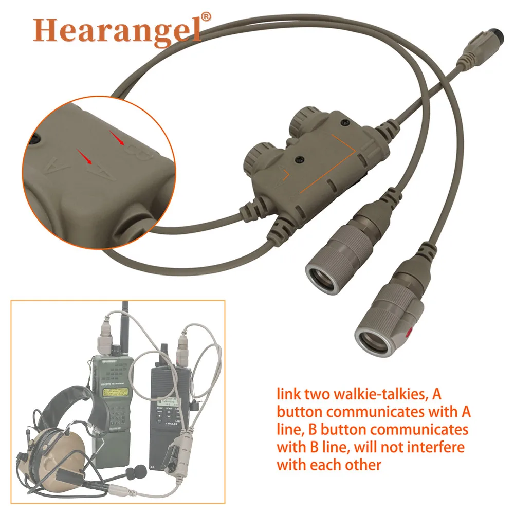 Hearangel Tactical Ptt Dual Comm RAC 6 Pin Ptt for AN/PRC 148/152/163 Walkie-talkie for COMTAC Airsof Shoot Tactical Headset
Hearangel Tactical Ptt Dual Comm RAC 6 Pin Ptt for AN/PRC 148/152/163 Walkie-talkie for COMTAC Airsof Shoot Tactical Headset
