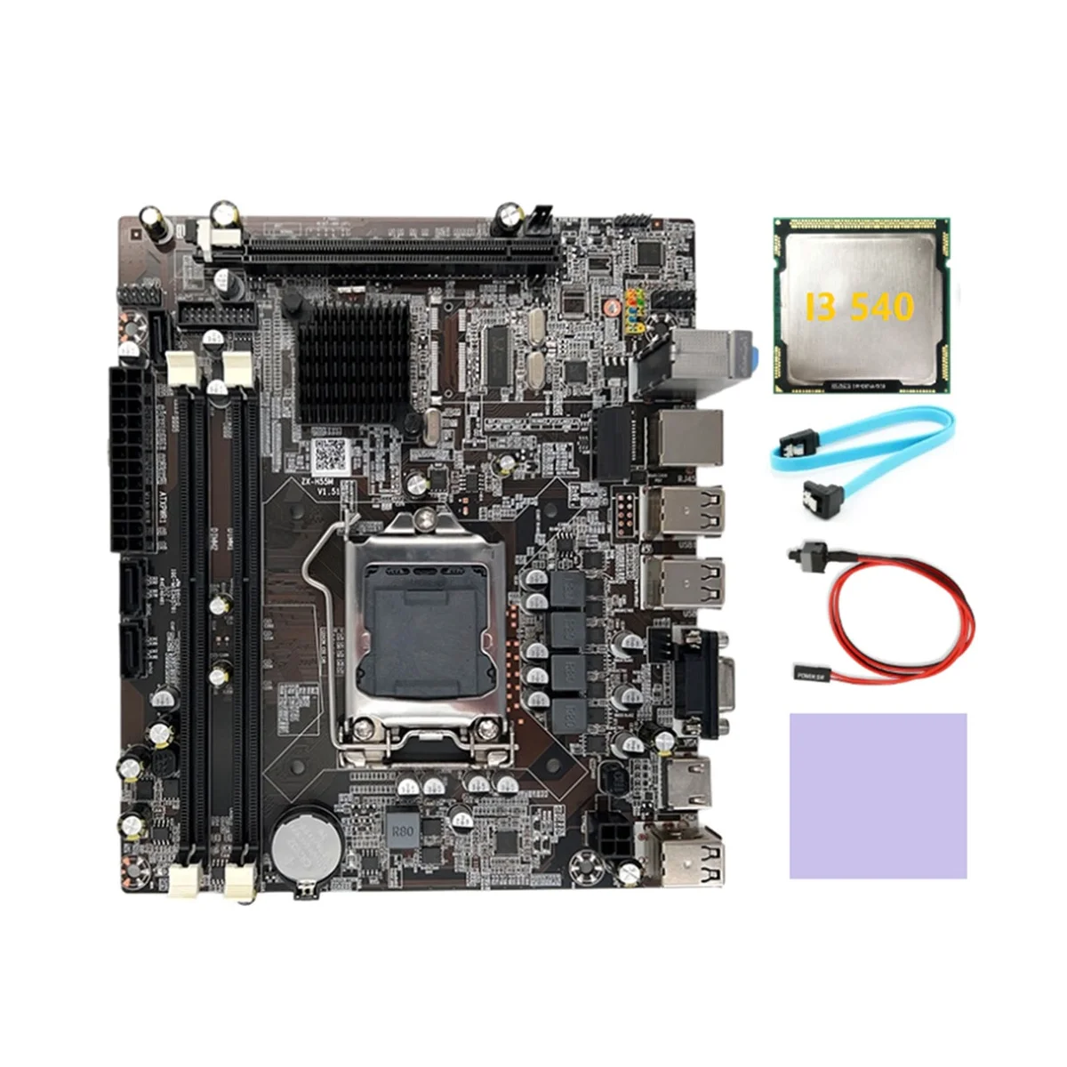 H55 Motherboard LGA1156 Supports I3 530 I5 760 Series CPU DDR3 Memory +I3 540 CPU+SATA Cable+Switch Cable+Thermal Pad
H55 Motherboard LGA1156 Supports I3 530 I5 760 Series CPU DDR3 Memory +I3 540 CPU+SATA Cable+Switch Cable+Thermal Pad