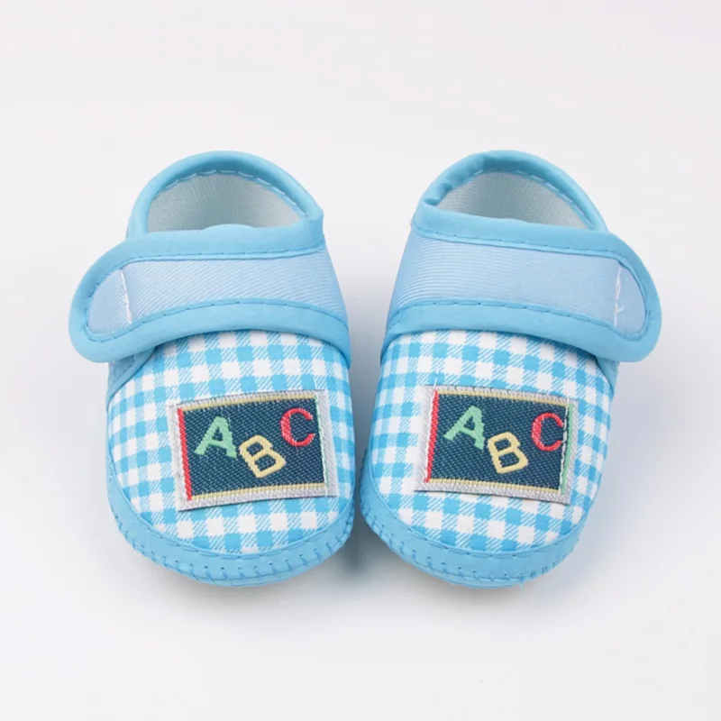 

Cute Korean Style ABC Plaid Cloth Shoes for Newborns - Soft Sole Baby Walking Shoes, Ages 0-8 Months
