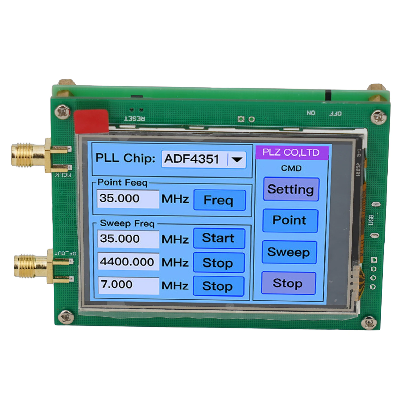 RF Signal Generator With USB Cable 35M-4.4G Spot Sweep Board PLL Sweep Frequency Generator Touch Screen
RF Signal Generator With USB Cable 35M-4.4G Spot Sweep Board PLL Sweep Frequency Generator Touch Screen