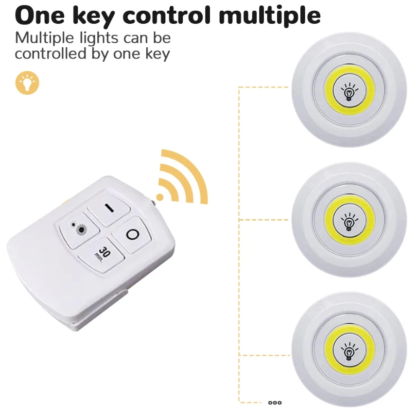 Ultra Bright Battery Operated COB LED Puck Lights Under Cabinet Lighting Tap Lights For Closet Wardrobe Stair Hallway Night lamp
Ultra Bright Battery Operated COB LED Puck Lights Under Cabinet Lighting Tap Lights For Closet Wardrobe Stair Hallway Night lamp