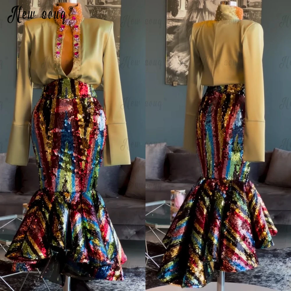 Two Pieces Mermaid Sequins Prom Dress Blouse+Skirt Evening Dress Arabic Midi Long Formal Party Gowns Homecoming Dresses 2023
Two Pieces Mermaid Sequins Prom Dress Blouse+Skirt Evening Dress Arabic Midi Long Formal Party Gowns Homecoming Dresses 2023
